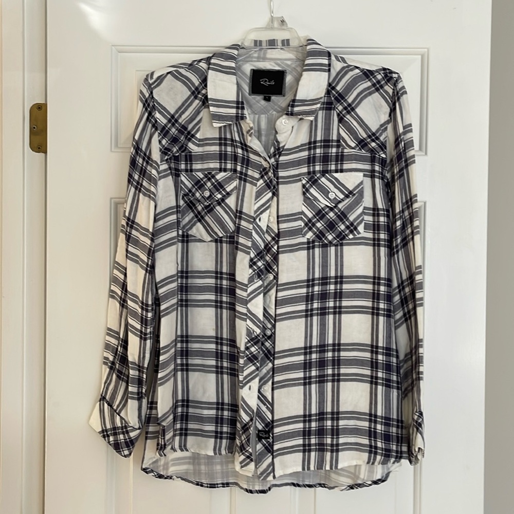 Rails size large blue plaid long sleeve button up - excellent condition